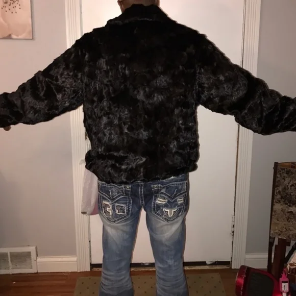 Men's Genuine Mink Bomber Coat Very High Quality Material And Craftsmanship - Picture 4 of 9